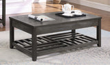 Mesa de centro elevable rectangular de madera Cliffview, color gris