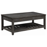 Mesa de centro elevable rectangular de madera Cliffview, color gris
