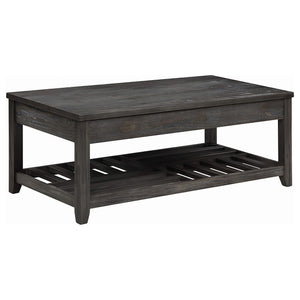 Mesa de centro elevable rectangular de madera Cliffview, color gris