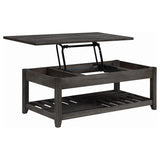Mesa de centro elevable rectangular de madera Cliffview, color gris