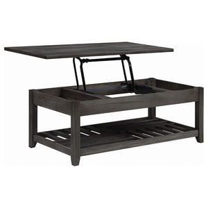 Mesa de centro elevable rectangular de madera Cliffview, color gris
