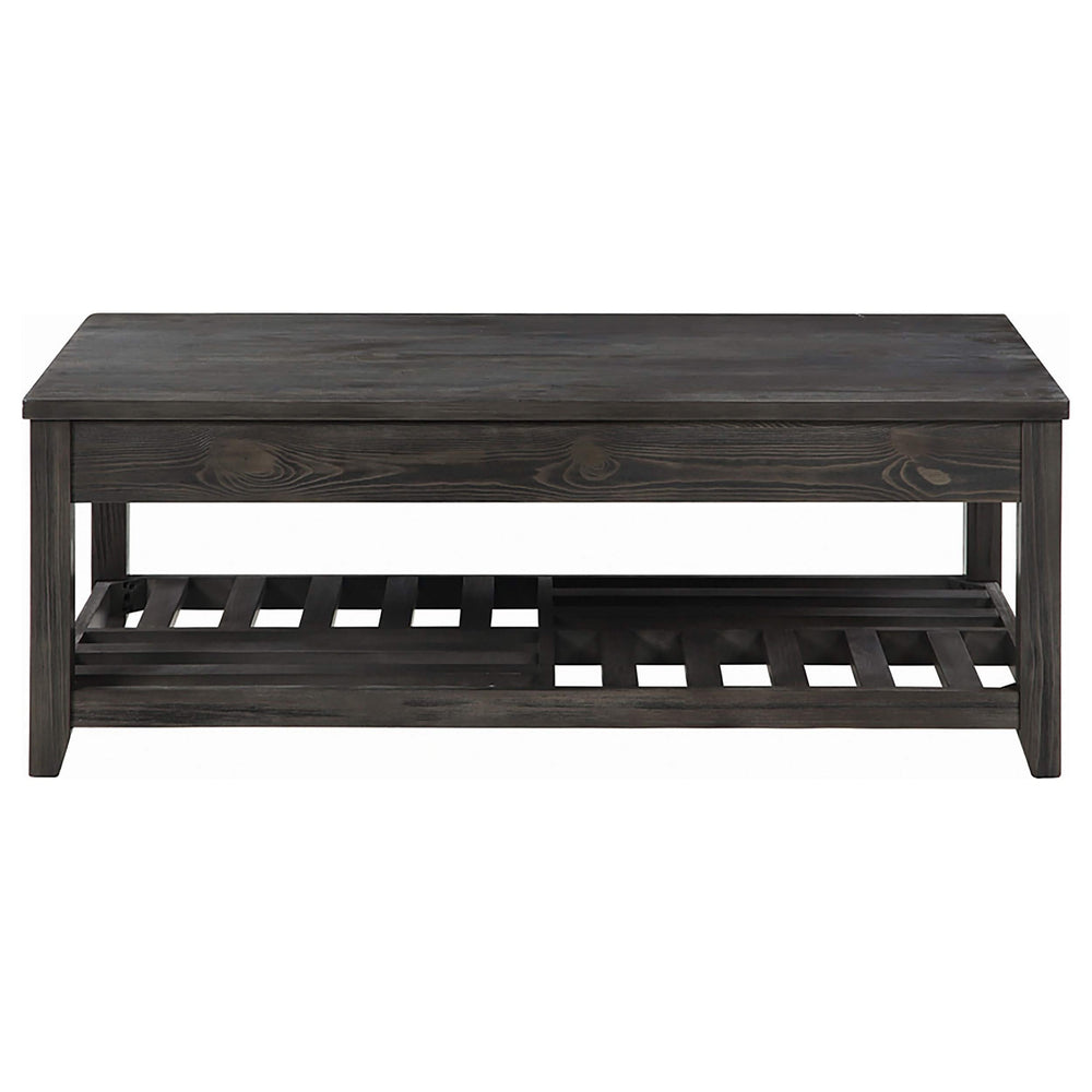 Mesa de centro elevable rectangular de madera Cliffview, color gris