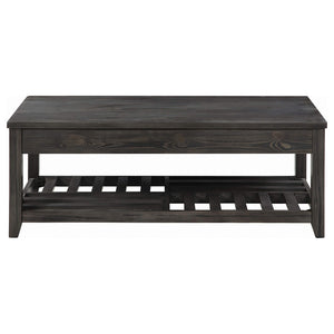 Mesa de centro elevable rectangular de madera Cliffview, color gris