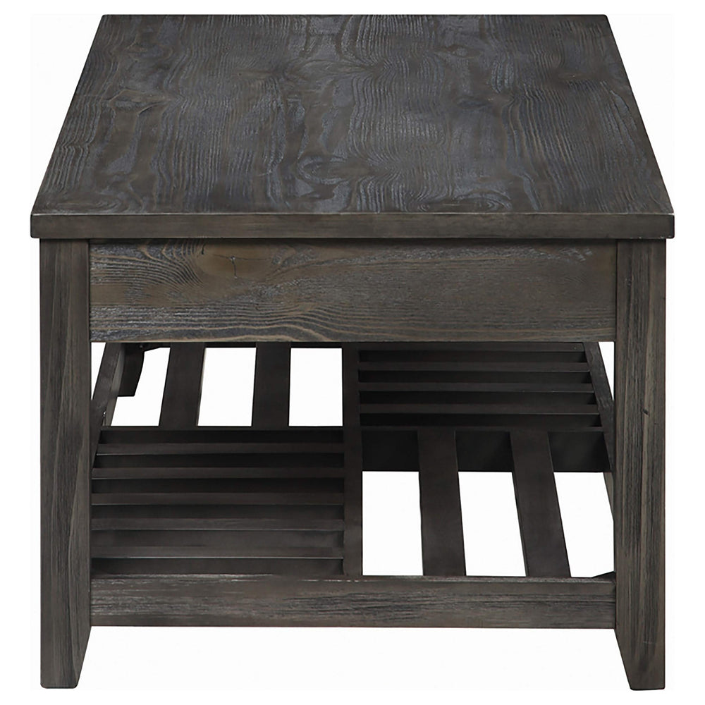 Mesa de centro elevable rectangular de madera Cliffview, color gris