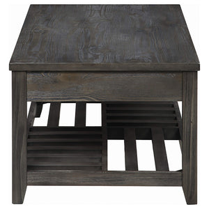 Mesa de centro elevable rectangular de madera Cliffview, color gris
