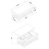 Mesa de centro elevable rectangular de madera Cliffview, color gris