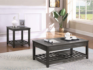 Mesa de centro elevable rectangular de madera Cliffview, color gris