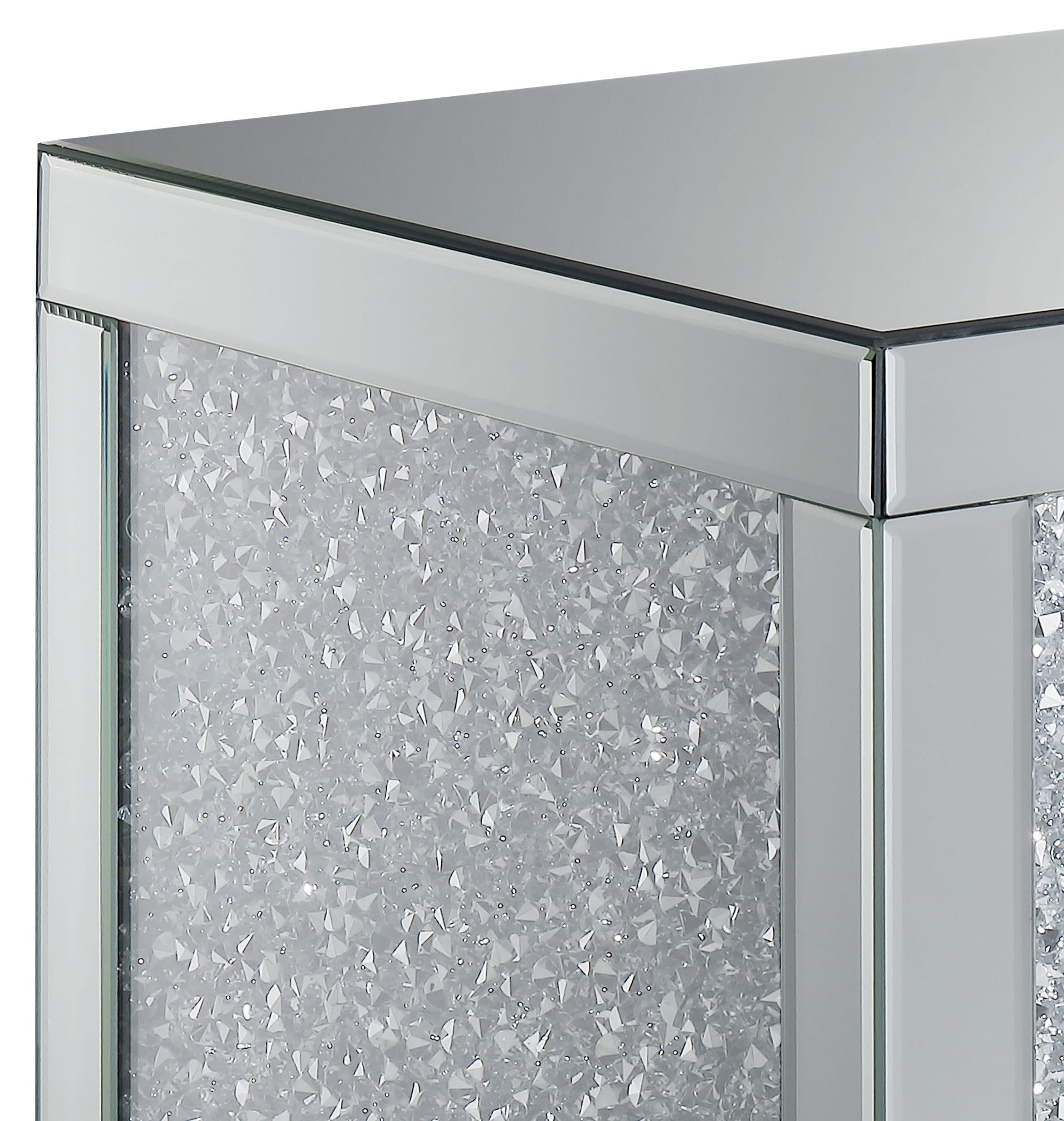 Gillian Rectangular Mirrored Acrylic Side End Table Silver