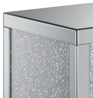 Gillian Rectangular Mirrored Acrylic Side End Table Silver