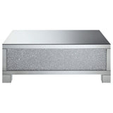 Mesa de centro rectangular de acrílico con espejo Gillian, color plateado