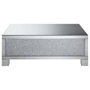 Mesa de centro rectangular de acrílico con espejo Gillian, color plateado