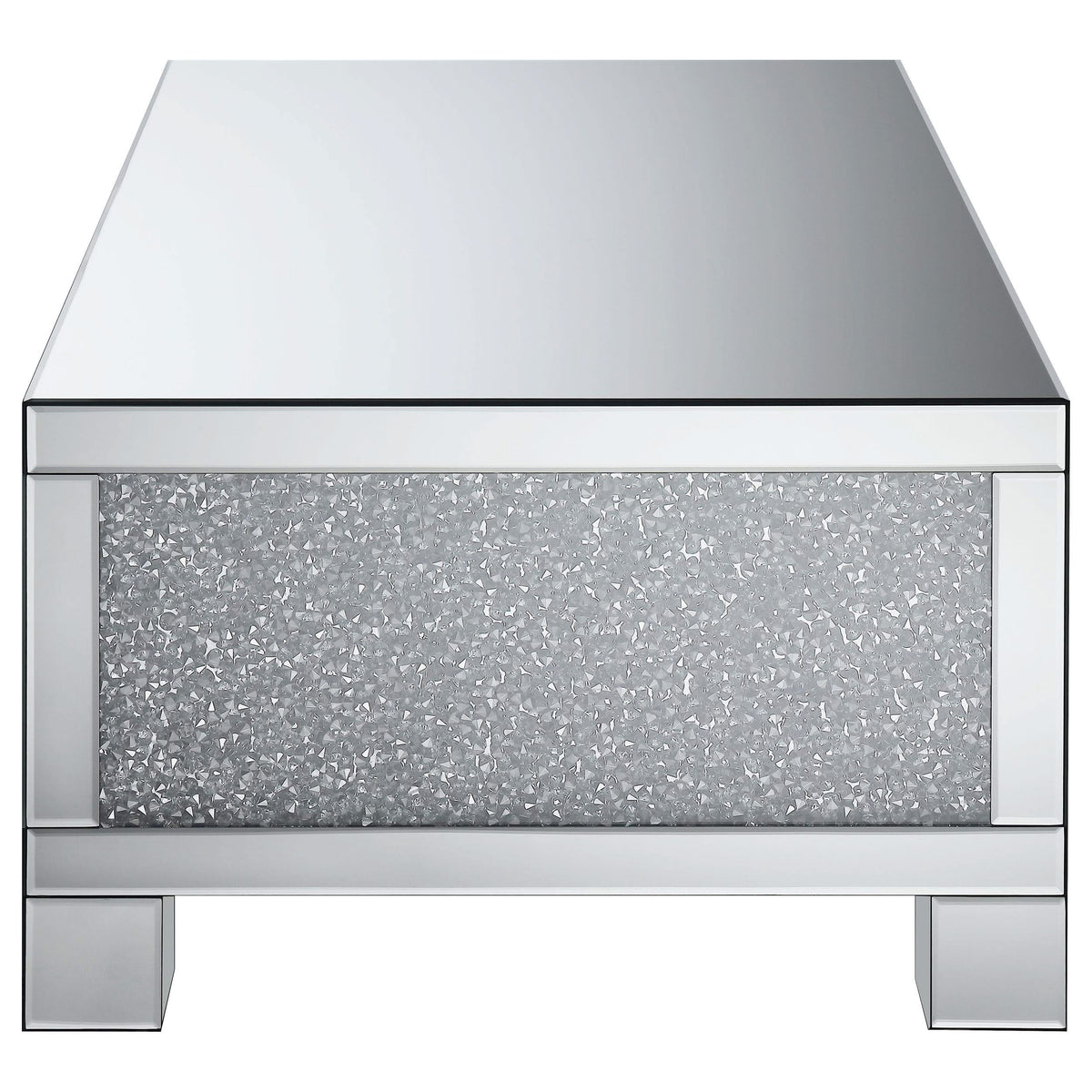 Mesa de centro rectangular de acrílico con espejo Gillian, color plateado
