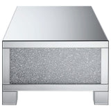Mesa de centro rectangular de acrílico con espejo Gillian, color plateado