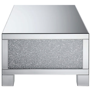Mesa de centro rectangular de acrílico con espejo Gillian, color plateado