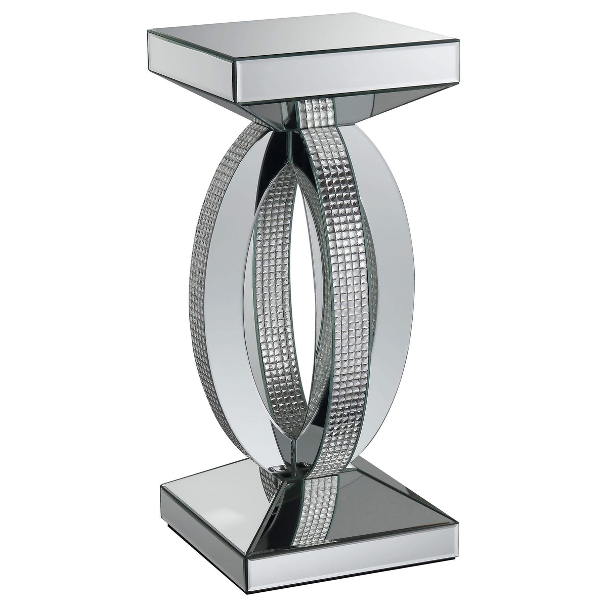 Amalia 2-piece Mirrored Coffee and End Table Set Silver