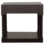 Mesa auxiliar rectangular Meredith con 1 cajón, color café