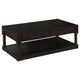 Mesa de centro rectangular Meredith con dos cajones, color grano de café