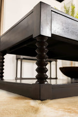 Mesa de centro rectangular Meredith con dos cajones, color grano de café