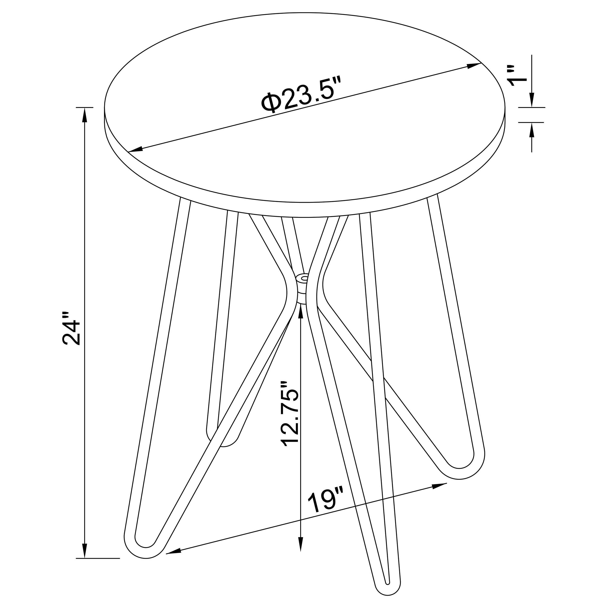 Brinnon Round Wood Top End Table Dark Brown and Black