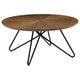 Brinnon Round Wood Top Coffee Table Dark Brown and Black