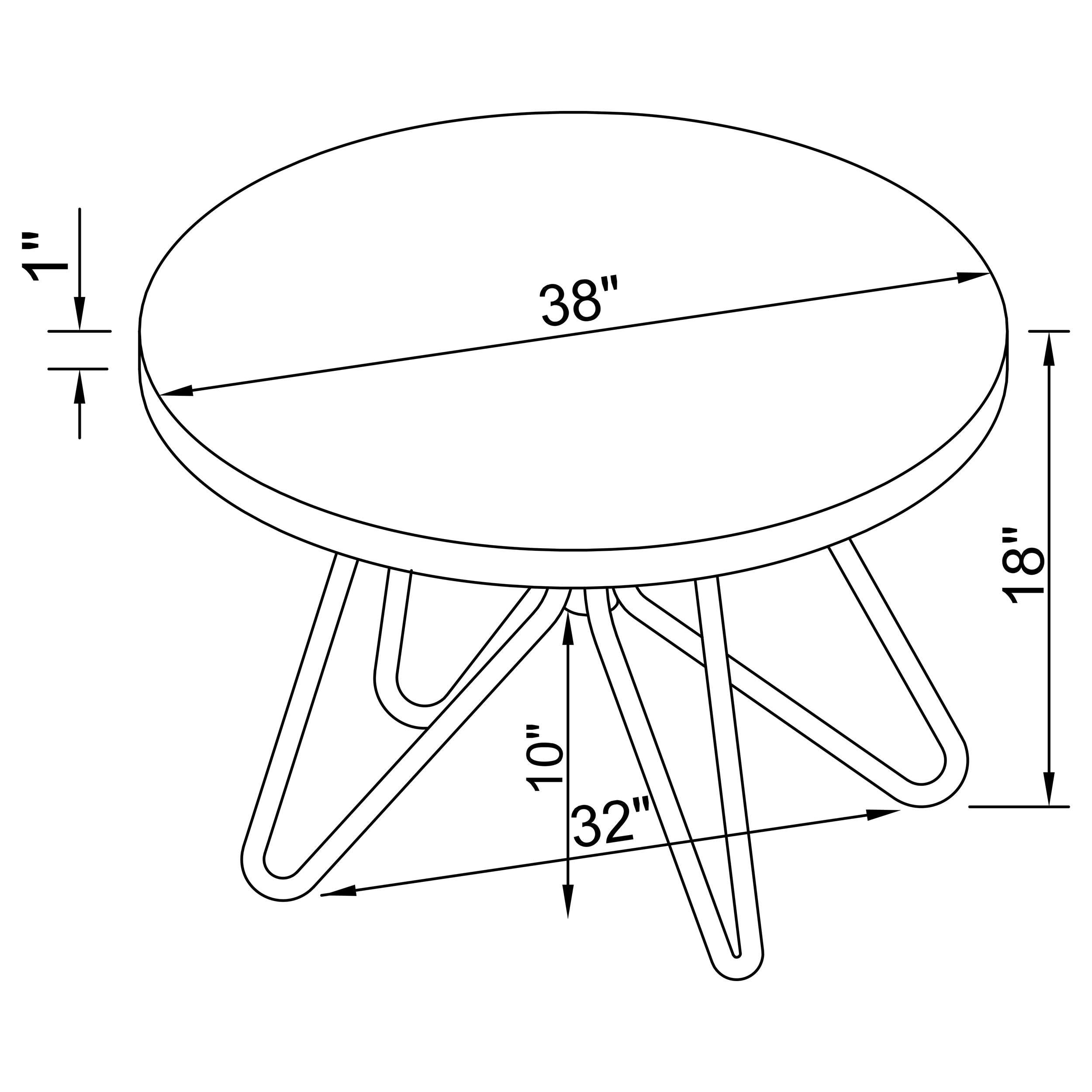 Brinnon Round Wood Top Coffee Table Dark Brown and Black