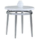 Mesa auxiliar redonda con tapa de mármol Avilla, color blanco