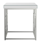 Mesa auxiliar cuadrada con espejo Dafina, cromada