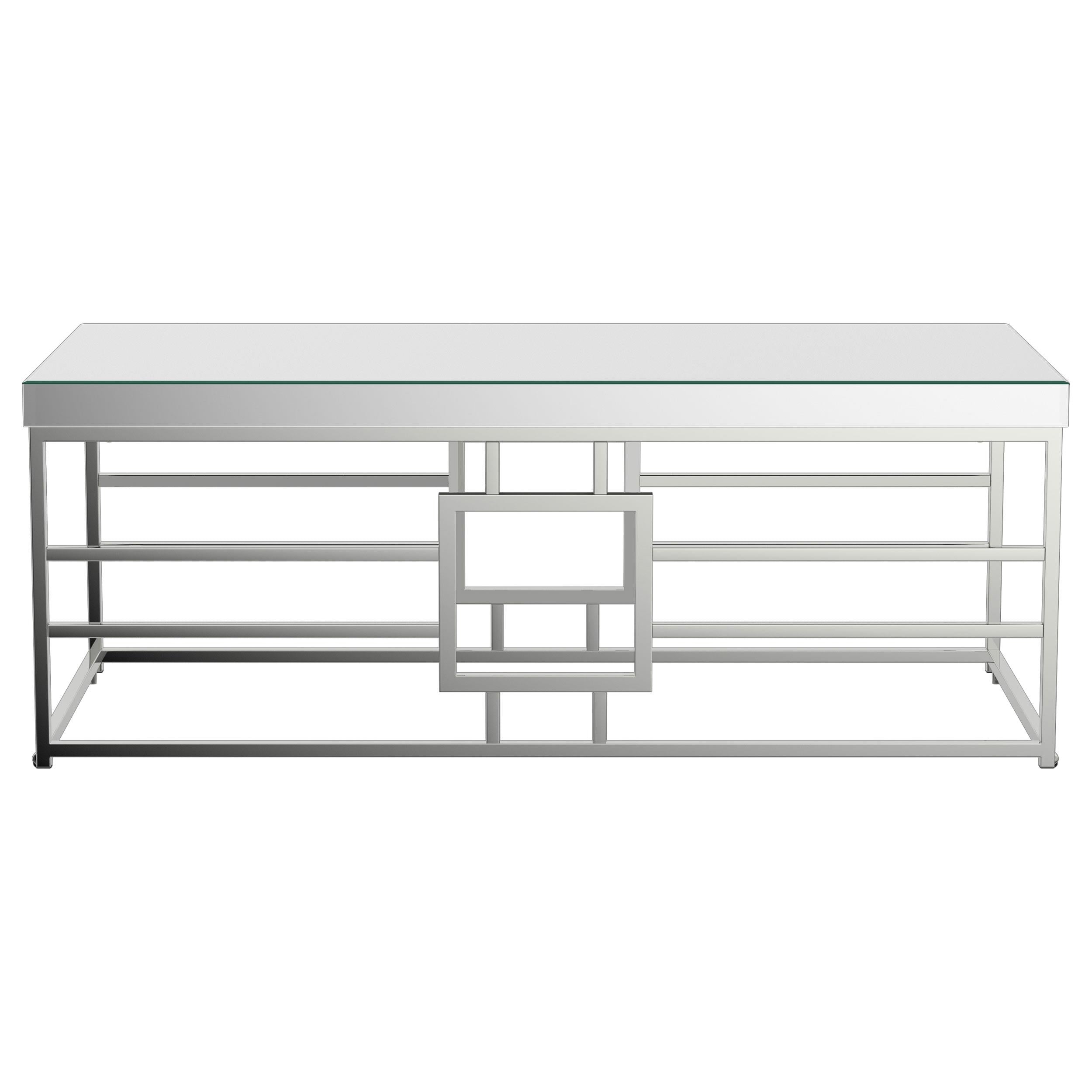 Dafina Rectangular Mirrored Top Coffee Table Chrome