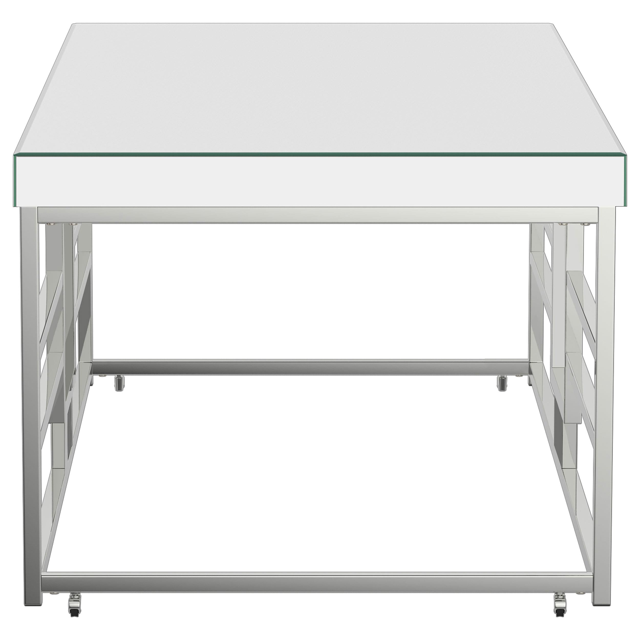 Dafina Rectangular Mirrored Top Coffee Table Chrome