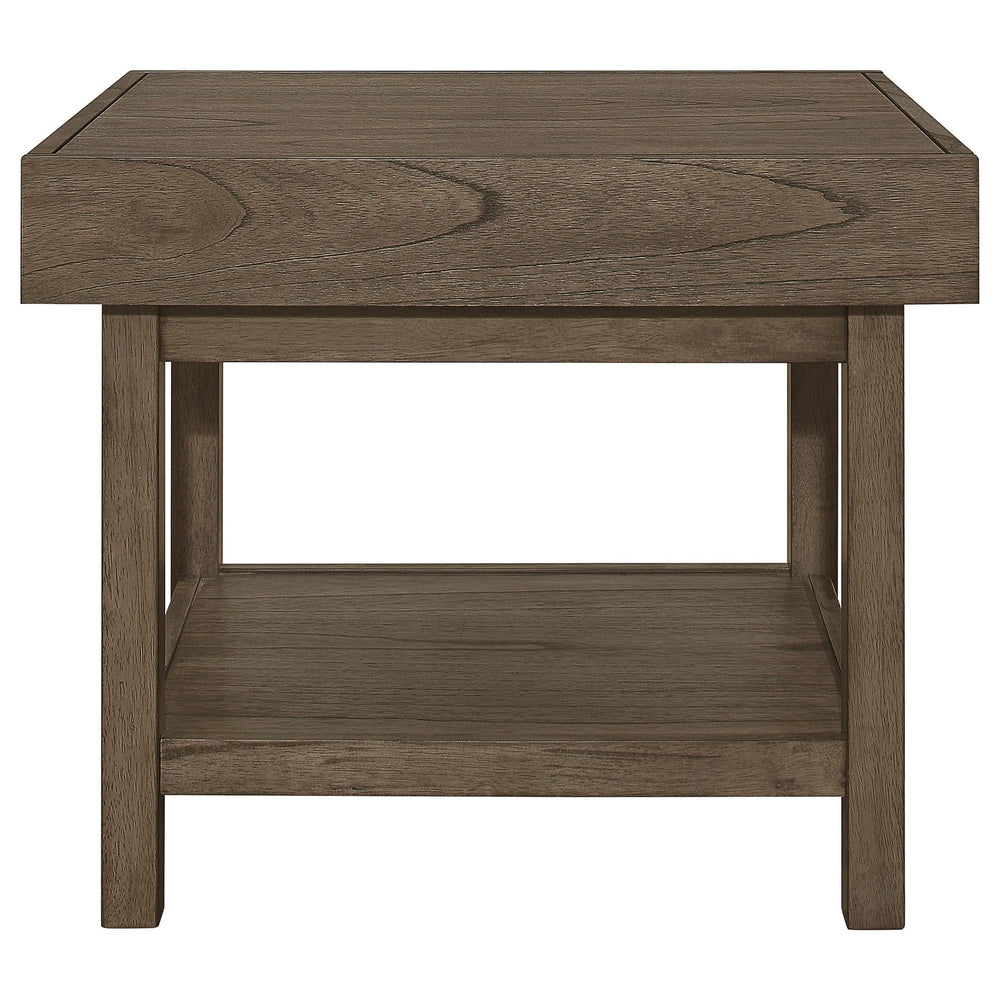 Owen 1-drawer Rectangular Side End Table Wheat Brown