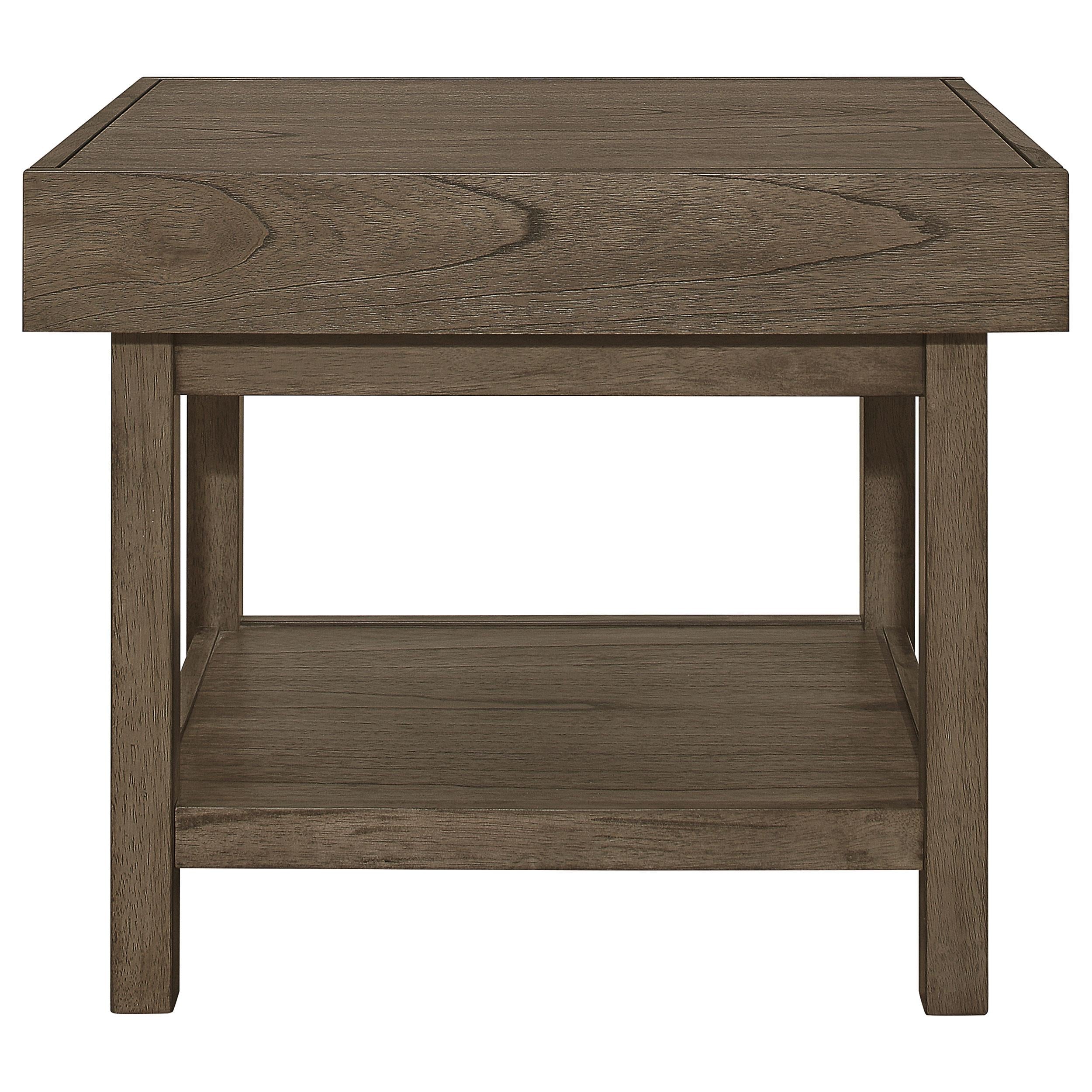 Owen 1-drawer Rectangular Side End Table Wheat Brown
