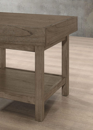 Owen 1-drawer Rectangular Side End Table Wheat Brown