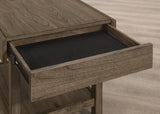 Owen 1-drawer Rectangular Side End Table Wheat Brown