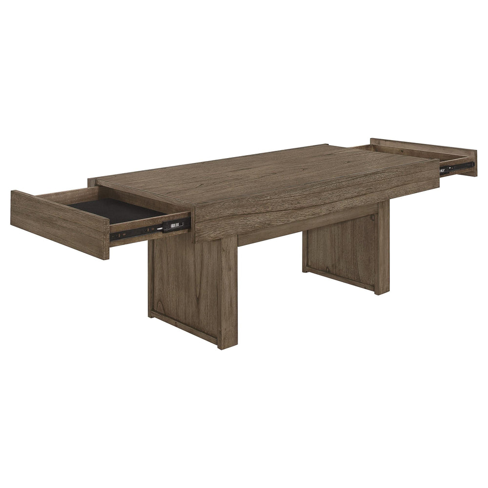 Mesa de centro rectangular Owen con almacenamiento oculto en marrón trigo