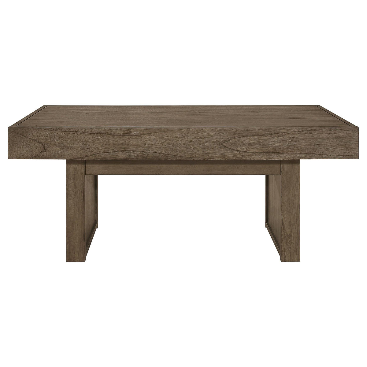 Mesa de centro rectangular Owen con almacenamiento oculto en marrón trigo