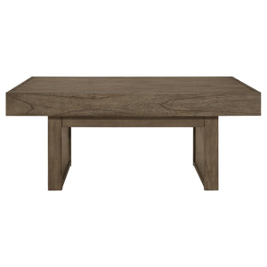 Mesa de centro rectangular Owen con almacenamiento oculto en marrón trigo