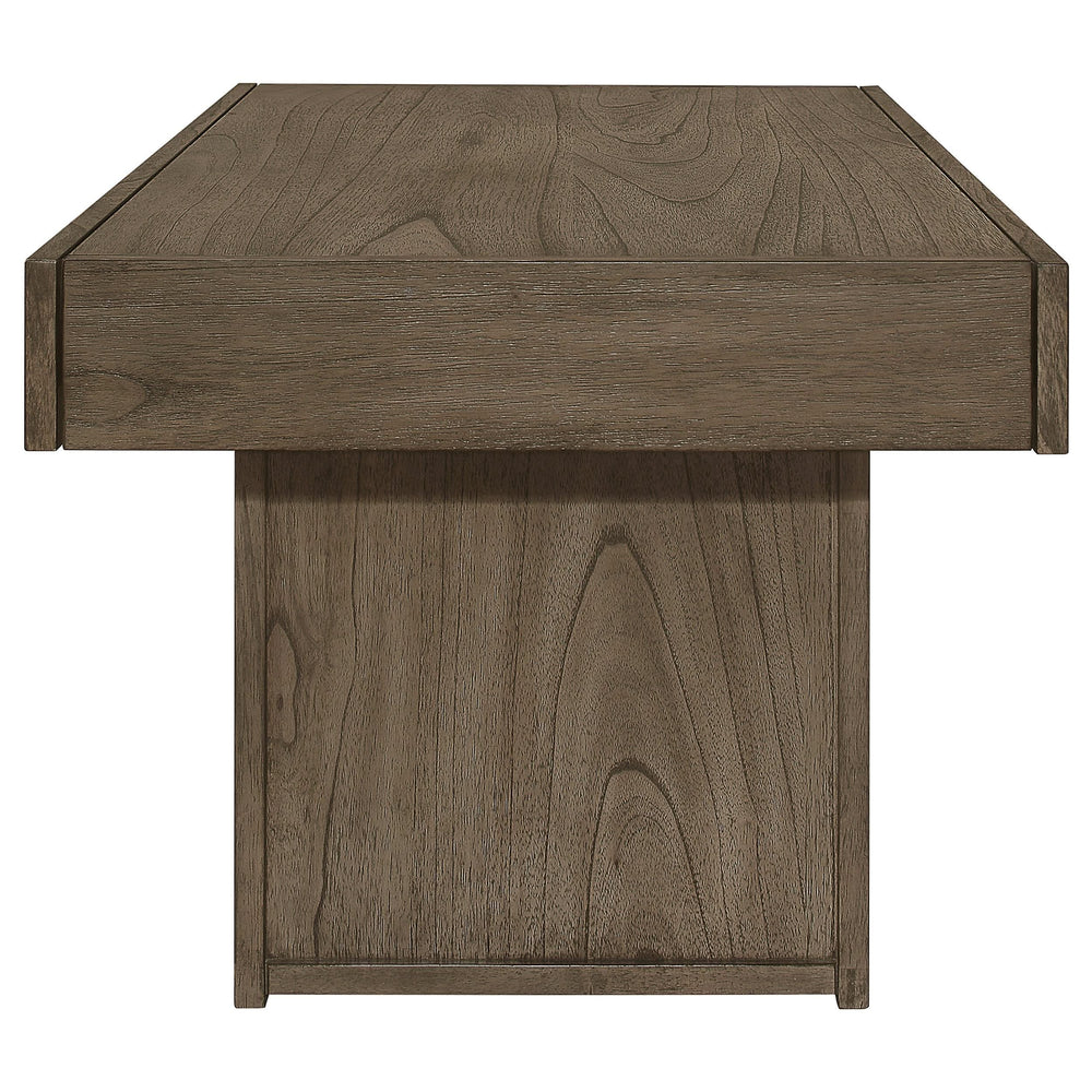 Mesa de centro rectangular Owen con almacenamiento oculto en marrón trigo