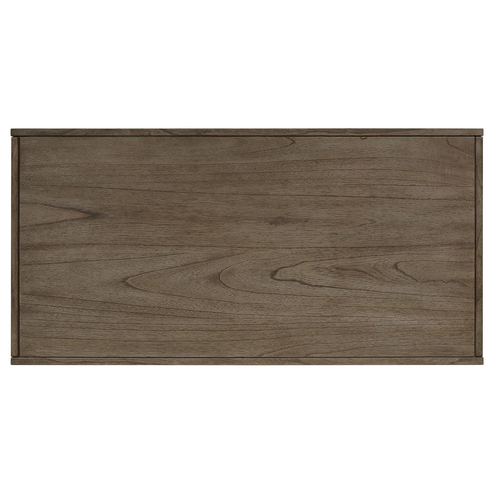 Mesa de centro rectangular Owen con almacenamiento oculto en marrón trigo