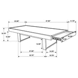 Mesa de centro rectangular Owen con almacenamiento oculto en marrón trigo