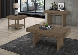 Mesa de centro rectangular Owen con almacenamiento oculto en marrón trigo