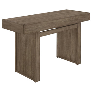 Consola rectangular de madera Owen con dos cajones, color marrón trigo