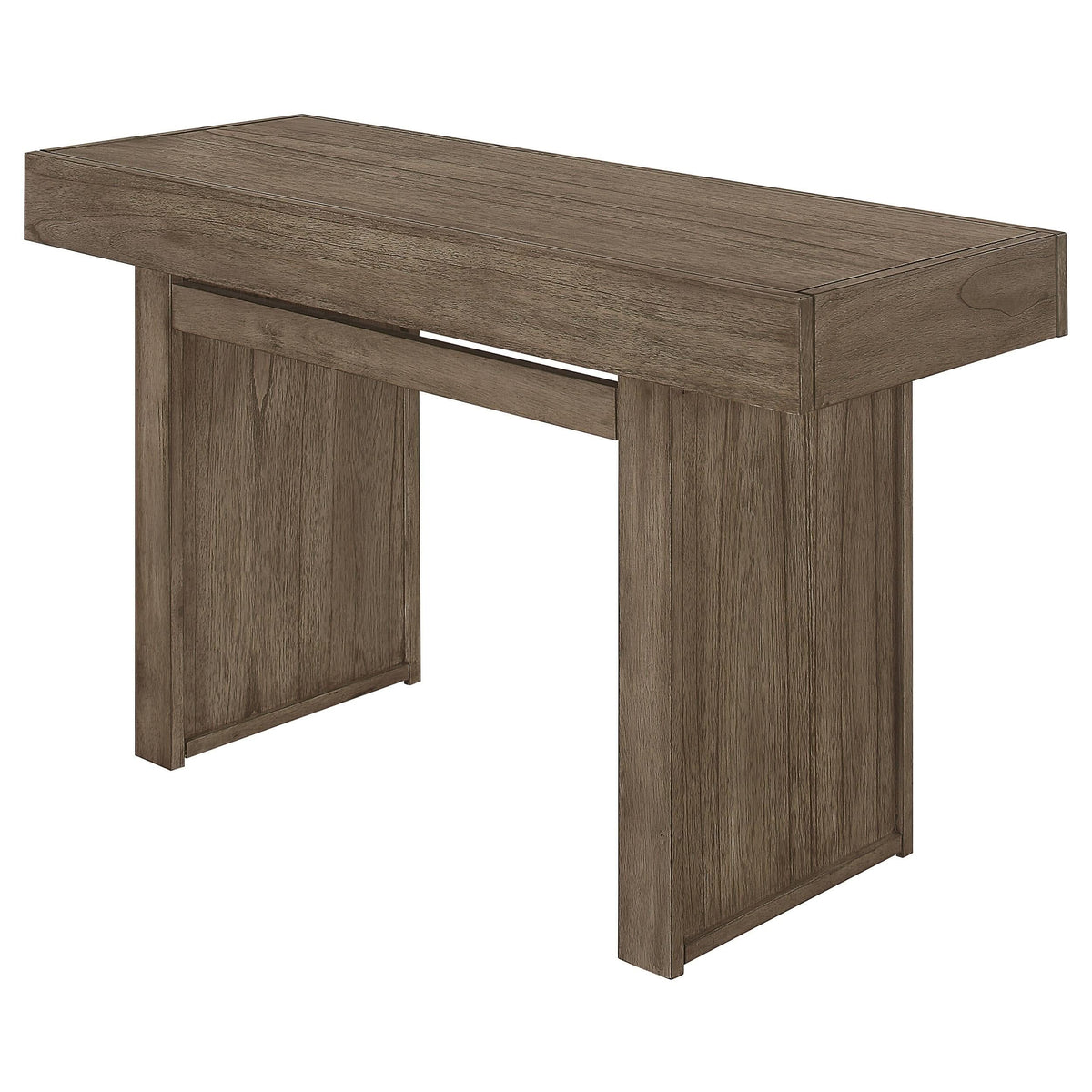 Consola rectangular de madera Owen con dos cajones, color marrón trigo