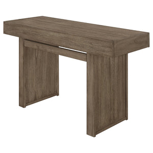 Consola rectangular de madera Owen con dos cajones, color marrón trigo