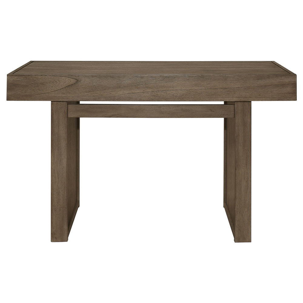 Consola rectangular de madera Owen con dos cajones, color marrón trigo