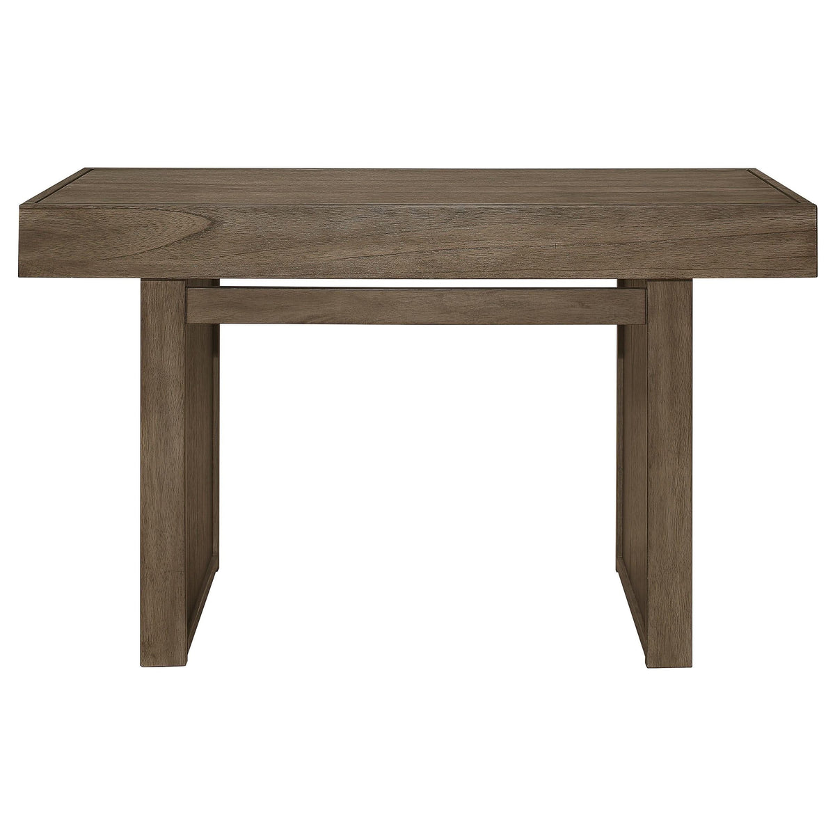 Consola rectangular de madera Owen con dos cajones, color marrón trigo