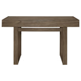 Consola rectangular de madera Owen con dos cajones, color marrón trigo