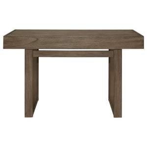Consola rectangular de madera Owen con dos cajones, color marrón trigo