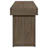 Consola rectangular de madera Owen con dos cajones, color marrón trigo