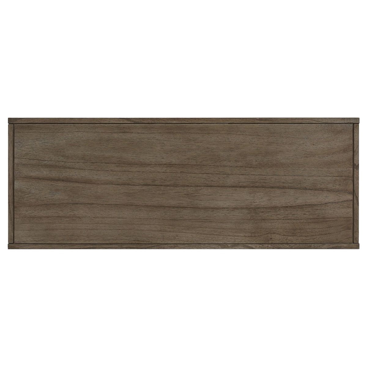 Consola rectangular de madera Owen con dos cajones, color marrón trigo