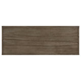 Consola rectangular de madera Owen con dos cajones, color marrón trigo